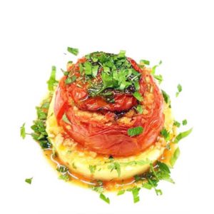 Tomate farcie - Restaurant vegan et bio à Mulhouse - AU PARADIS VEGAN